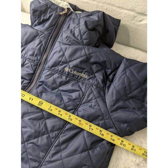 Columbia Navy Copper Crest II Long Jacket Hooded Plush Fleece Lined Sz M Medium - Picture 7 of 8